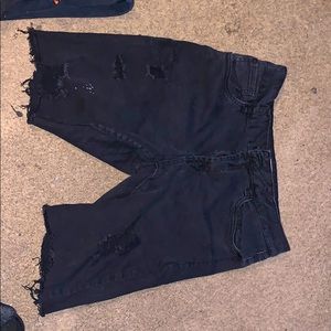 Black shorts with rips